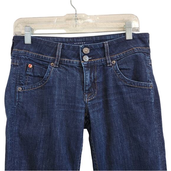 Hudson Y2k Low Rise Bootcut Jeans Slim Fit Dark Blue Wash Stretch Denim Size 26 - Picture 5 of 12